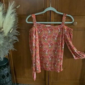 Cold Shoulder / Off The Shoulder Paisley Top